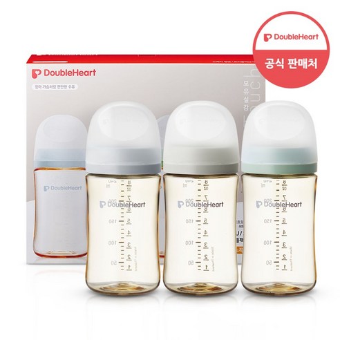 더블하트 모유실감 3세대 트리플팩 240ml(모먼트), 혼합색상, 240ml, 3개