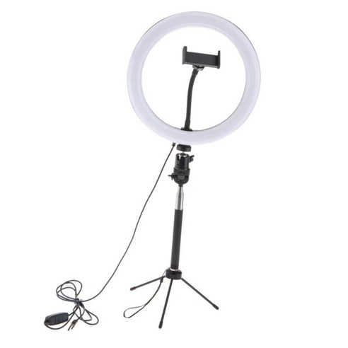 10 "셀카 링 라이트 삼각대 스탠드 및 휴대 전화 홀더 라이브 스트림/메이크업 120Pcs 미니 Led 카메라 링 라이트, {"사이즈":"B"}, {"색상":"화이트"}, {"수건소재":"플라스틱"}