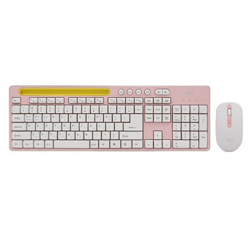 TGIC 컴퓨터 블루투스5.0 무선 키보드 마우스 세트, 핑크, TGC-BMK520, 일반형
