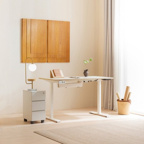 리바트 듀얼모터 모션데스크 라이트 패키지 1400×700, 템페스트그레이 리바트책상