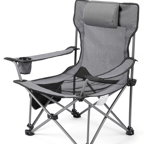 MOHEGIA 야외 가구 접이식 의자 안락 의자 낚시 의자 휴대용 캠핑 의자 야외 의자, 353 회색 메쉬