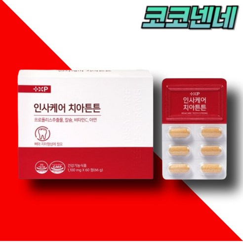 이가 탄탄 인사케어 치잇튼튼 몸 에 좋은 칼슘 영양제, 1박스, 60정