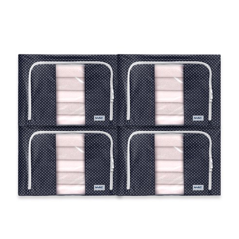엔빙 미니도트 리빙박스 66L, 네이비, 4개