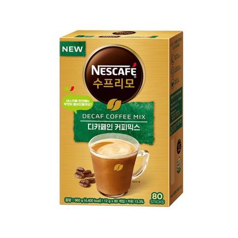 네스카페 수프리모 디카페인 믹스 80T, 80개, 80개