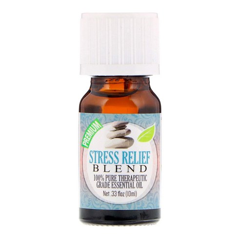 Healing Solutions 100% 퓨어 테라퓨틱 그레이드 에센셜 오일, 10ml, Stress Relief, 1개