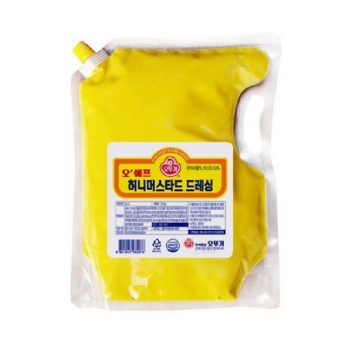 오쉐프 허니머스타드 드레싱, 2kg, 2개 장/소스/드레싱/식초 오쉐프 허니머스타드 드레싱, 2kg, 2개 장/소스/드레싱/식초
