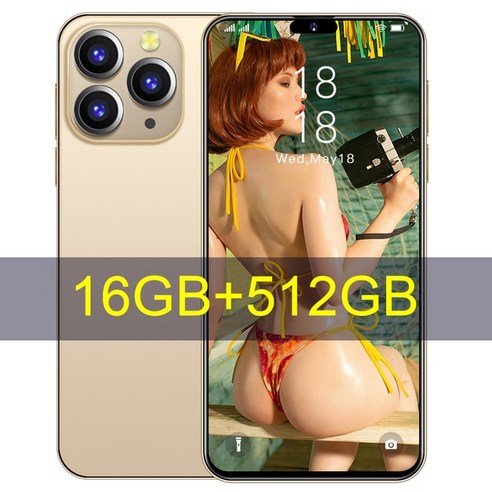 아이폰13미니 글로벌 버전 HD 14 프로 맥스 스마트폰 6.7 인치 오리지널 풀 스크린 16GB + 1TB 6800mAh 휴대폰 4G 5G 휴대폰, 없음, 3.Gold 16GB 512GB Best Top3
