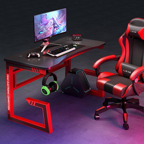 1인용 2인용컴퓨터책상 게이밍책상 테이블 원룸 pc방책상 커플컴퓨터책상, G레드