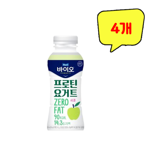 바이오 프로틴 요거트 사과 매일 4개, 260ml 바이오 프로틴 요거트 사과 매일 4개, 260ml