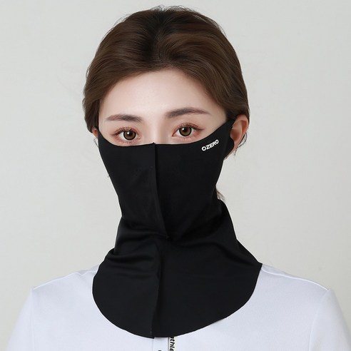 오제로 UV 자외선 차단 스포츠 골프 등산 낚시 자전거 야외활동 쿨링 마스크, 블랙, 1개
