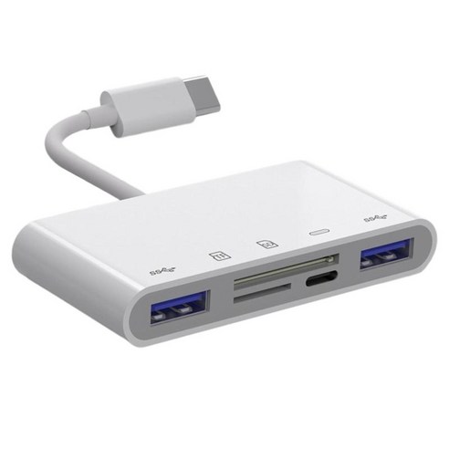 Usb 허브 3.0 5 포트 울트라 슬림 usb 3.0 허브 휴대용 어댑터 pc 노트북 데스크탑 용 고속 확장 멀티 usb 허브 분배기, 하얀, 13.7x16.7cm, ABS