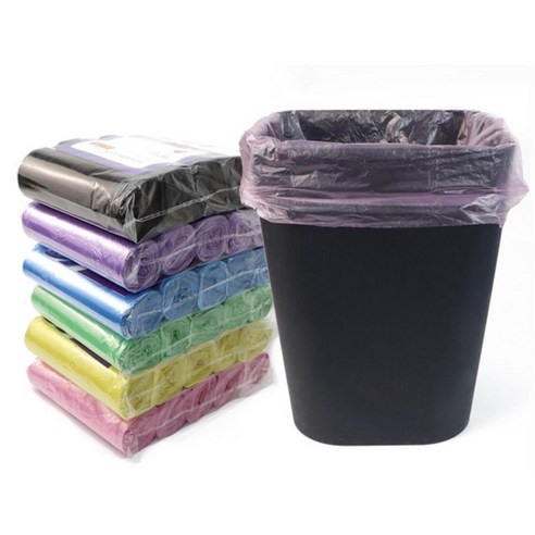 쓰레기 휴지통 분리수거 비닐봉투 10L 캔류 비닐류 대형비닐 투명펫 위생적 맥주캔, 핑크 10롤, 1개