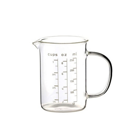 Bestra 내열유리 비이커 다용도 계량컵, 1개, 250ml