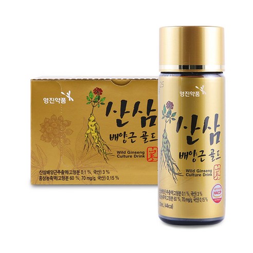 영진약품 산삼배양근 골드 홍삼 함유 프리미엄 활력 음료, 20개, 100ml
