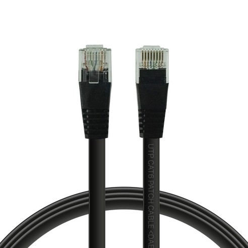 2개입 칼국수형 1Gbps CAT6 UTP 평면 랜선 랜케이블 블랙, 3m, 1개, 블랙2개입