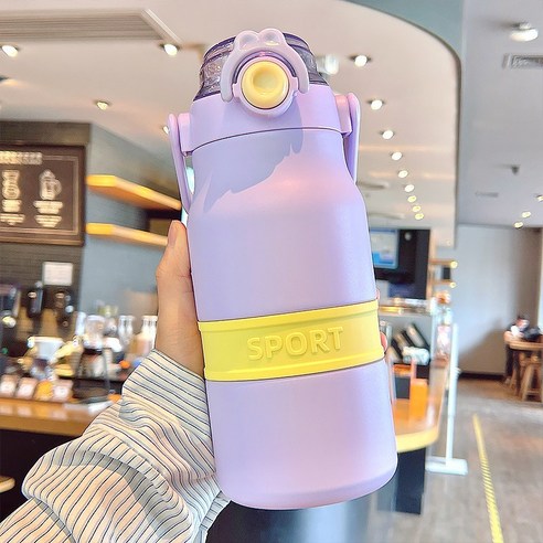 혼멘 대용량 원터치 스텐 스포츠 보틀 보온보냉 텀블러 950ml, 보라색