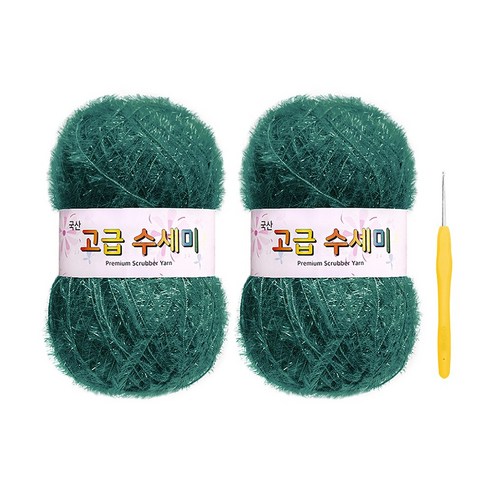 울클럽 별꽃수세미 DIY 고급수세미실 80g 2볼 + 코바늘 6호 (동영상제공), 168빈티지토파즈