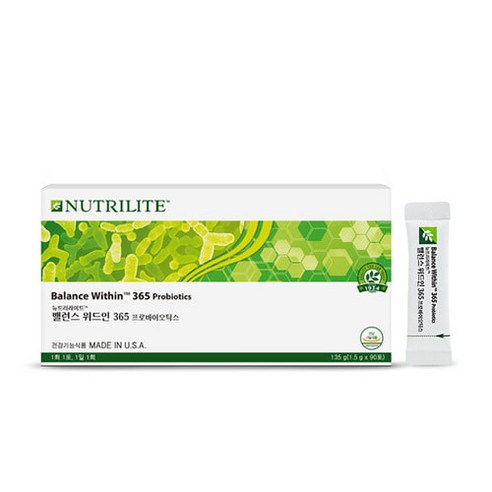 암웨이 유산균 밸런스위드인 프로바이오틱스는 건강기능식품으로 소장 건강에 도움을 주는 제품입니다.