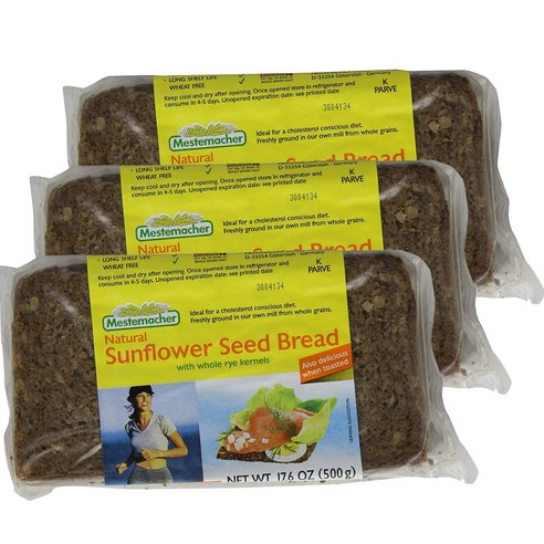 메스테마허 선플라워 씨드 브레드, 500g, 3개