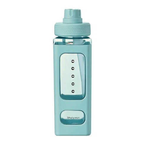 Kawaii 물병 900 ml 밀짚과 스티커가있는 누출 없음 BPA 무료 여행용 차 주스 우유를위한 귀여운 주스 차 물 컵, 녹색, 6.9x25.5cm, 실리콘