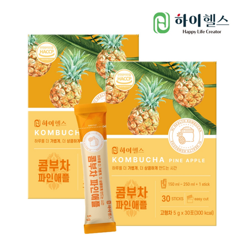 [하이헬스] 콤부차 파인애플 (5g x 30포) 2박스, 5g, 5ml, 30개