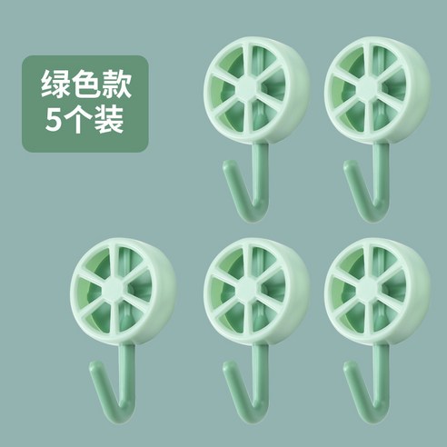 창의 갈고리 강력 접착제 벽 벽걸이 무게 무흔 못틀 주방 펀치 스티커 접착 갈고리, 초록색