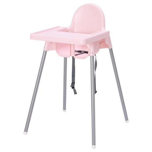이케아 아기 식탁의자 ANTILOP 식당 하이체어, 08.핑크의자(트레이없음)