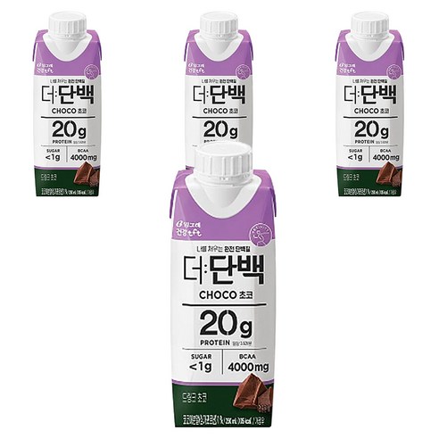 빙그레 더단백 드링크 초코 / 단백질 음료, 250ml, 4개