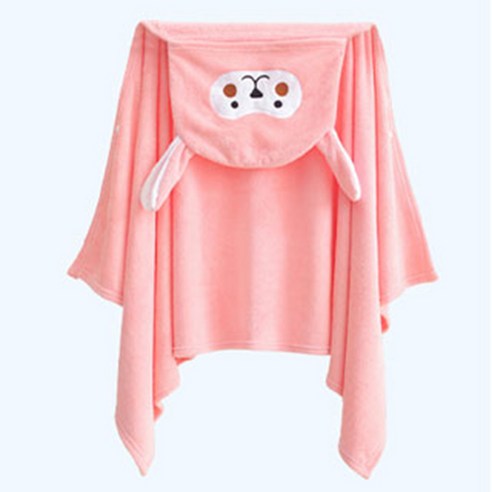 [퍼베이드] 아동용 어린이 샤워가운 목욕타월 수건, 1개, 핑크