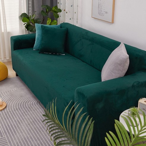 벨벳 플러시 L 모양의 소파 커버 거실 탄성 가구 소파 Slipcover Chaise Longue 코너 소파 커버 스트레치, 1pc 90-140cm, 01
