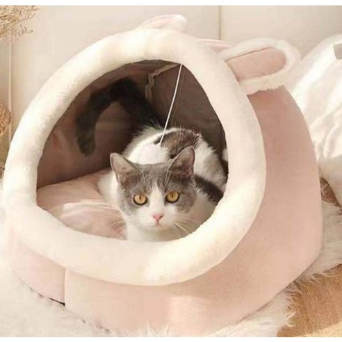 강아지 집 고양이쿠션 강아지 방석 강아지매트 애견 쿠션, 핑크토끼