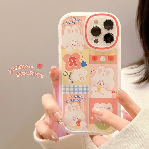 귀여운 아이폰 케이스  젤리 핑크 토끼 휴대폰 케이스