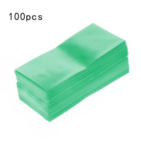 100pcs / 가방 18650 리튬 배터리 캡슐 튜브 PVC 열 수축 튜브 포장 배터리 커버 스킨 절연 필름, 녹색