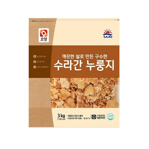 사조오양 수라간 누룽지 3kg 수입쌀, 1개 Best Top5