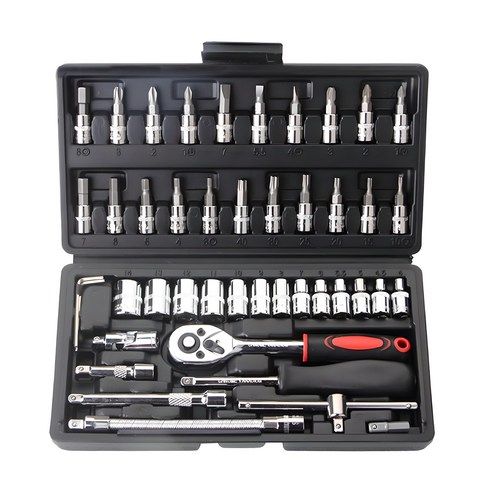 라라공방 복스알 소켓렌치 46종 멀티 세트, KR-BSR-46-BK, 1개