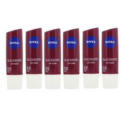 Nivea 니베아 립케어 립밤 블랙베리 0.17oz(4.8g) 6개 Lip Care Blackberry, 4.8g 니베아립밤