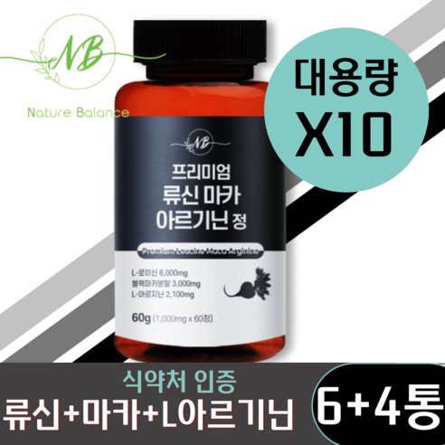 프리미엄 류신 마카 아르기닌 정 60g, 60정, 10개