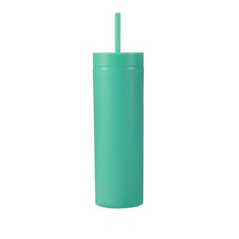 16oz 더블 AS 플라스틱 스트레이트 컵 다색 스크럽 음료 물컵, 페퍼민트, 501-600ml