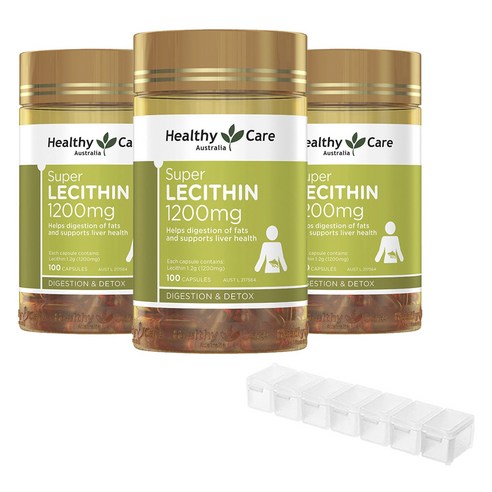 헬시케어 수퍼 레시틴 1200mg 캡슐 300정 + ITS NEATS 7칸 약통, 1개