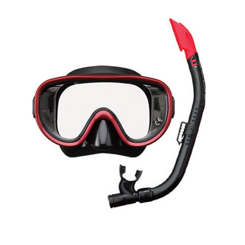 투사 리프투어러 스노쿨링 세트 RC-1117Q 프리다이빙 성인용, 8. BKMDR(레드블랙)