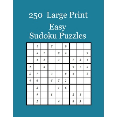 250 Large Print Easy Sudoku Puzzles Paperback, Independently Published