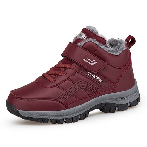 스노우보드 부츠 기모안감 보드화 Waterproof Winter Boots for Men Plush Warm Women Snow Work Hiking Shoes Non-slip S, [05] 39, [07] Red-1
