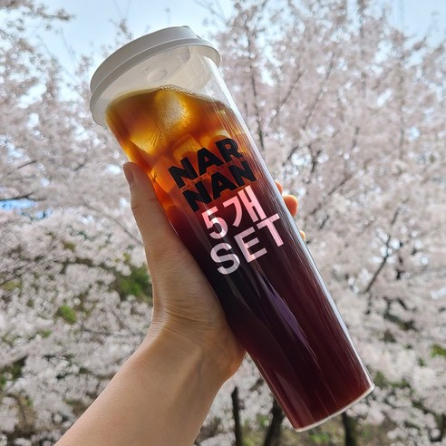 인싸보틀 리유저블컵 대용량 850ml X 5개 SET 리필컵 텀블러 투명 벤티 레터링 콜드, 반투명
