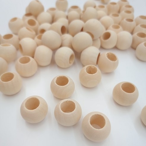 앵파크 나무구슬 30개입 외경20mm 내경10mm 목구슬 우드볼 마크라메 뜨개 비즈 원목, 1개