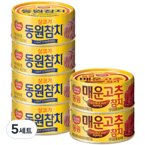 동원 살코기참치 100g x 4p + 매운고추참치 100g x 2p, 15세트