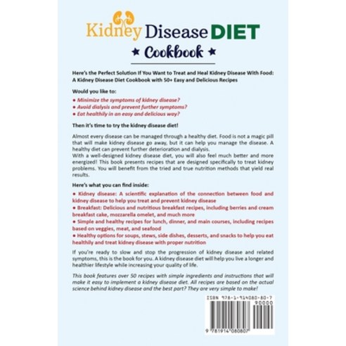 Renal Diet Cookbook For Beginners: The Low Sodium Low Potassium Healthy Kidney Cookbook Paperback, Revolution Lab Ltd, English, 9781914080807