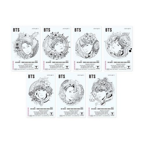 2019 방탄소년단 BTS 일러스트 투명 티머니 교통카드, 뷔