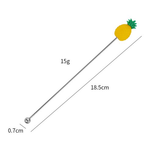 신형 304 스테인리스 스틸 아이스 스푼 23cm 믹서 스푼 긴 손잡이 꿀 스푼 조정 스푼, 파인애플. - 믹서봉.