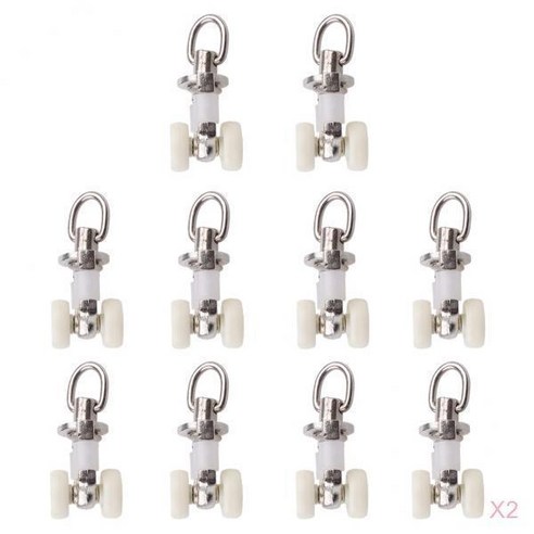 ST SHOP 20/30/40/60Pieces 합금 커튼 트랙 글라이더 레일 슬라이드 휠 롤러, 20pcs, {"수건소재":"알루미늄 합금"}