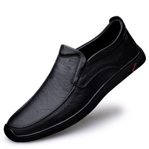 POMTOR 남자 로퍼 근 소가죽 남자 구두 원터치 슬립온
